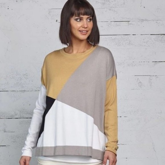 Planet by Lauren G Sweaters - Planet by Lauren G Mod Color Block Argyle Sweater